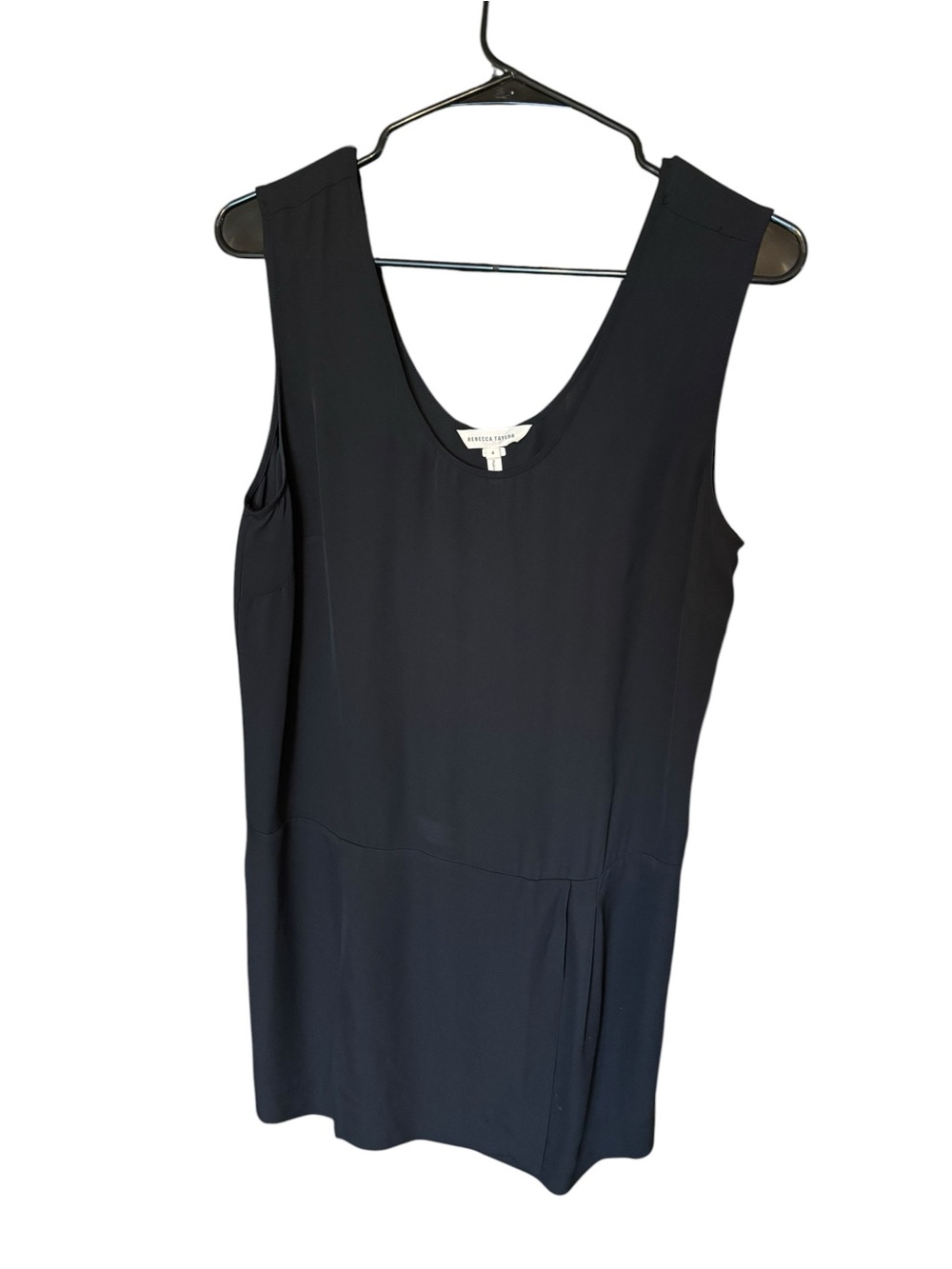 Rebecca Taylor Silk Black Scoop Neck Sleeveless Dress